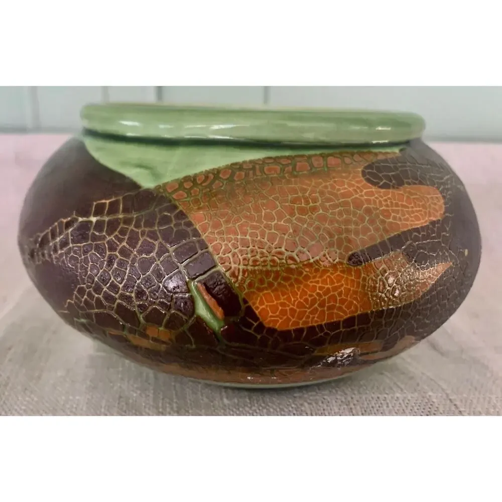 Royal Haeger Lava Glaze Pottery Vase MCM Mid Century 3 5/8 Tall, 6 1/2